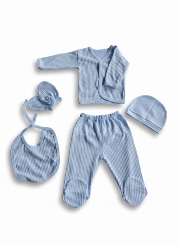 Blueberry 5'li Yenidoğan  Pamuklu Hastane Çıkış Seti  - 1