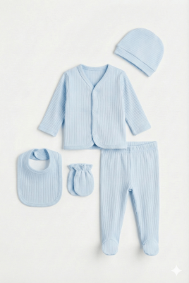 Blueberry 5'li Yenidoğan  Pamuklu Hastane Çıkış Seti 