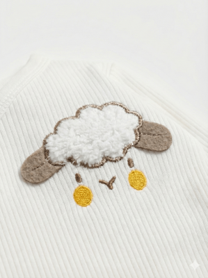 Cloud Beyaz 5'li  Yenidoğan Hastane Çıkış Seti Pamuklu - 2