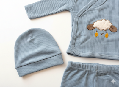 Cloud Mavi  5'li  Yenidoğan Hastane Çıkış Seti Pamuklu - 2