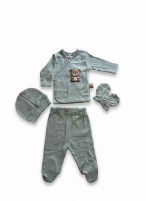 Green Bear Yenidoğan Hastane Çıkış Seti Pamuklu - 2
