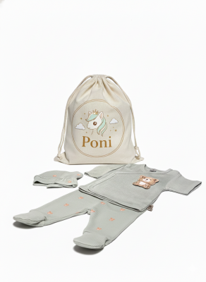 Green Bear Yenidoğan Hastane Çıkış Seti Pamuklu - 2