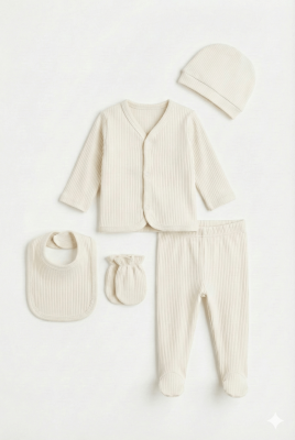 Vanillaberry 5'li  Yenidoğan Pamuklu Hastane Çıkış Seti 